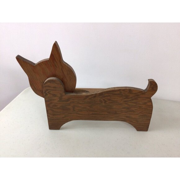 Vintage Wooden Cat Dish Holder - Picture 3 of 5